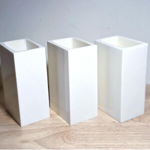 Set of 3 Mid Century Lucite Rectangular Vases